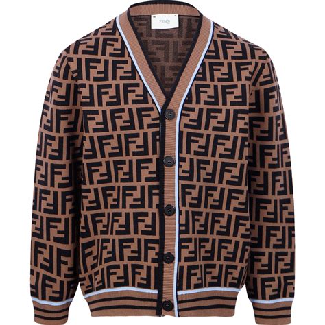 fendi brown cardigan|Fendi print cardigan.